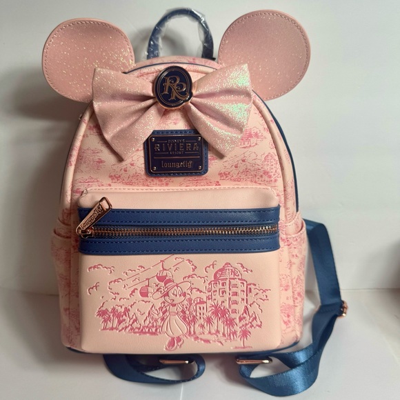 NWT. loungefly Disney Parks Riviera Resort Minnie Mini Pink Backpack Loungefly - Picture 1 of 12